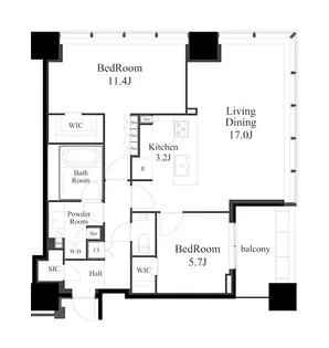 白金ザ・スカイ East【25階】の間取り