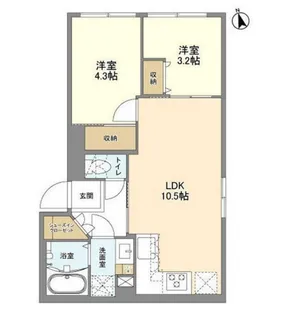 ウェルスクエア新宿戸山【2階】の間取り