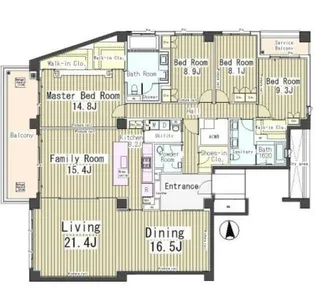 ガーデン高輪【4階】の間取り