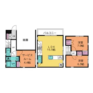 東京都大田区新蒲田3【一戸建】の間取り