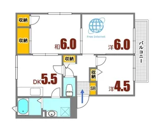 エクセル向井C棟【2階】の間取り