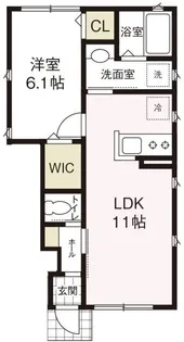 フロル高津【1階】の間取り