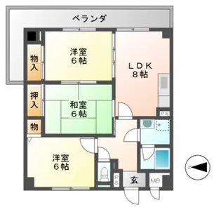 ヴェルジュール21【1階】の間取り