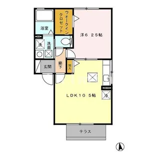 熊本県熊本市西区上代1【アパート】の間取り