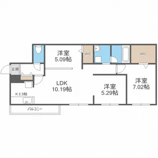 ケーズ麻生【3階】の間取り