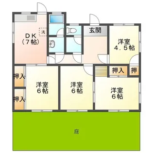 三重県津市一身田平野【一戸建】の間取り