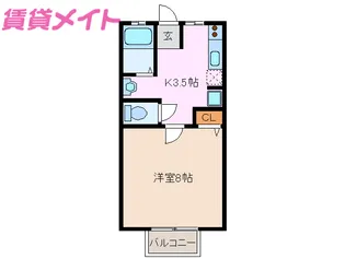 内田アパート【2階】の間取り