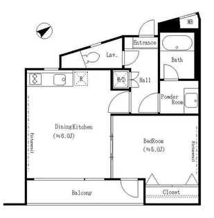 レジディア笹塚【1階】の間取り