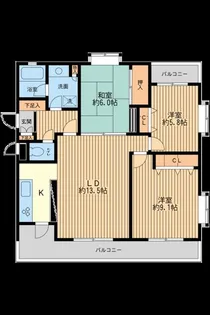 東京都世田谷区玉川4【マンション】の間取り