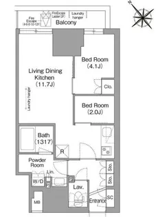 コンフォリア・リヴ東池袋【7階】の間取り