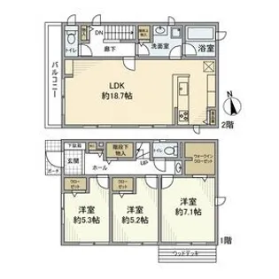 神奈川県茅ヶ崎市東海岸南2【一戸建】の間取り