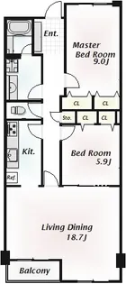 アーバンコート市ヶ谷【5階】の間取り