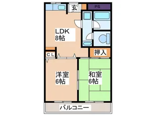 清信ハイツ【4階】の間取り