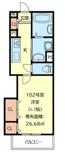 イトーピアホーム近大前【1階】の間取り