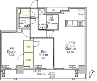 ジオエント白金台【10階】の間取り
