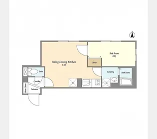 ウェルスクエアイズム下北沢WEST【1階】の間取り
