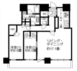 ザ・クレストタワー【30階】の間取り