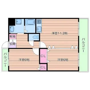 S.フルール千里【1階】の間取り