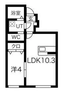 フルールポミエB【1階】の間取り