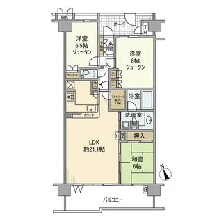 プレイシア【2階】の間取り