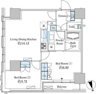 ベルファース芝浦タワー【20階】の間取り