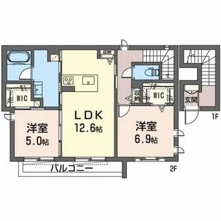 カーサ・リビエラEAST【2階】の間取り