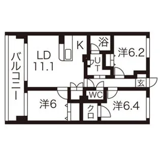 アビタシオンみなみ【6階】の間取り