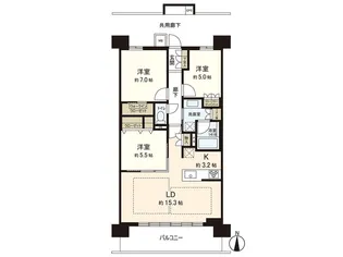 レーベン小鶴新田THE ONE【7階】の間取り