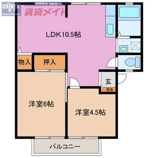 サンビレッジ佐那具 A棟【1階】の間取り