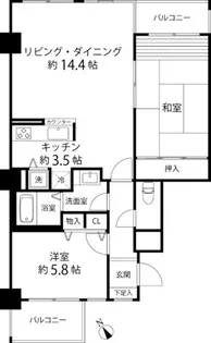 グリーンパーク横須賀中央【5階】の間取り