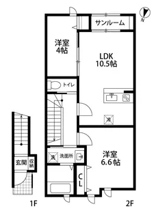 サンフェリオ女池【2階】の間取り