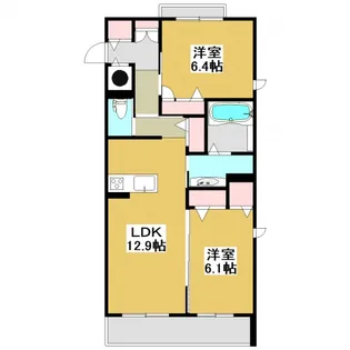 ディアコート油屋【1階】の間取り