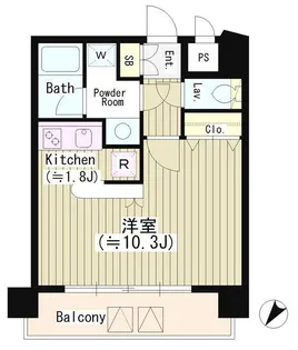 SUN恵比寿【8階】の間取り