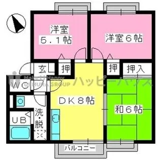ティアラ老司南【2階】の間取り