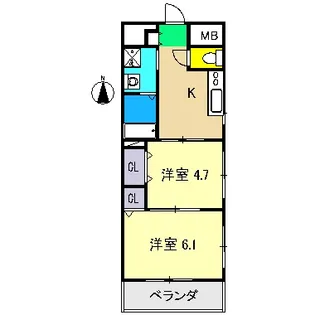 PERLA南川添 II【4階】の間取り