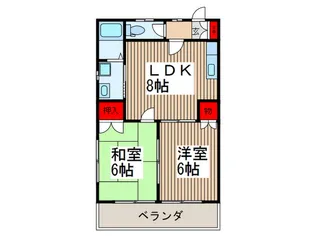 パ―クサイド【2階】の間取り