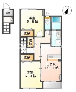 リブフラット【2階】の間取り