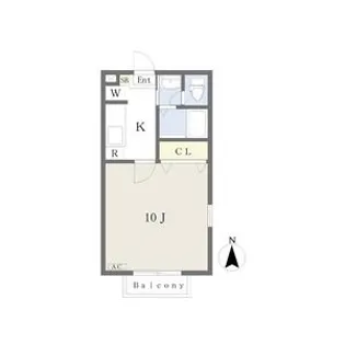 KフラットB棟【1階】の間取り