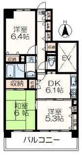 ライオンズガーデン河辺リバーサイド【3階】の間取り