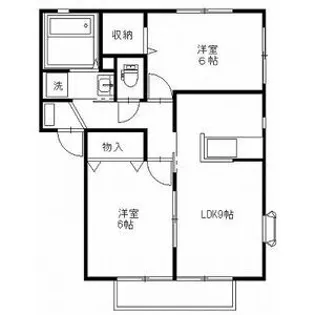ハイツ・シャルムB【1階】の間取り