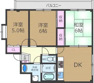 コーポウエストリバー【1階】の間取り