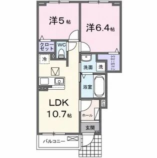 メゾン・ド・ソレイユ II【1階】の間取り