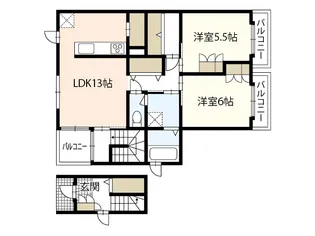 Casa_del_Fiume【2階】の間取り