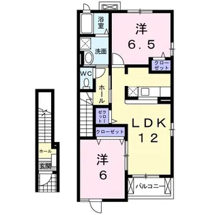 プラシード阿倉川A【2階】の間取り