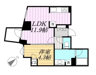 リビオレゾン東銀座【5階】の間取り