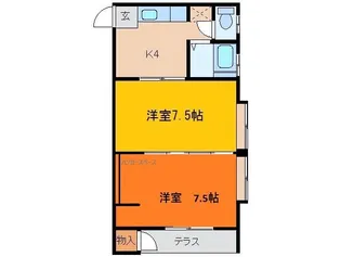 コーポシルク【1階】の間取り