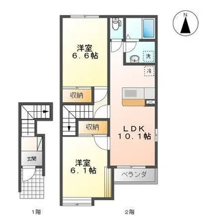 SANSA 盛南【2階】の間取り