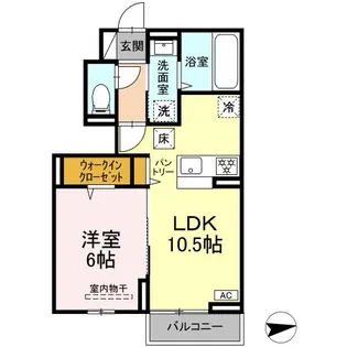 セレスティア八木田【1階】の間取り