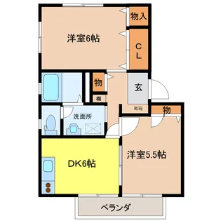 シャーメゾンWAKABAYASHI A棟【2階】の間取り
