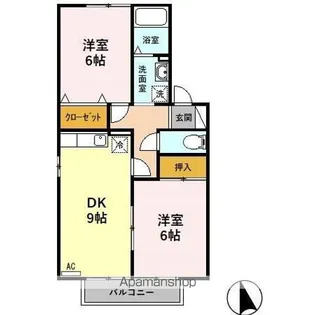 アヴェニール幸 B【1階】の間取り
